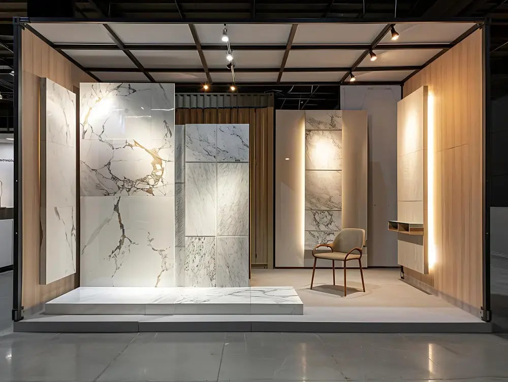 Decoración de showroom: guía B2B por zonas + catálogo