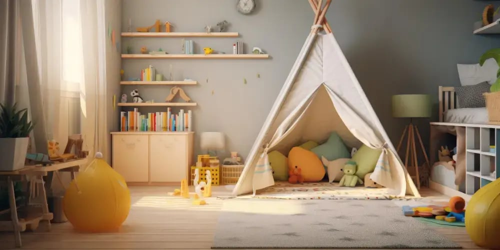 Decoraciones infantiles para un cuarto de juegos para niños